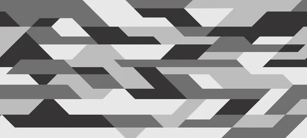 Geometrik kamuflaj kusursuz desen. Soyut modern kamuflaj, siyah beyaz modern askeri doku. Vektör illüstrasyonu.