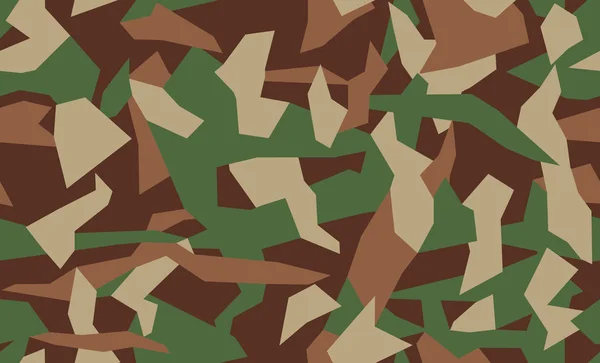 Vector Camouflage Seamless Pattern Khaki Design Style Shirt Military Texture — Stock Vector