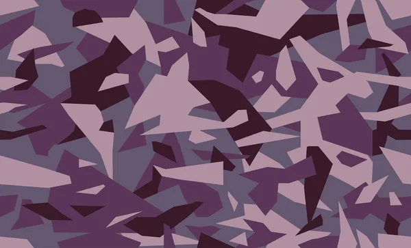 Mode Kamouflage Sömlös Bakgrund Trendigt Geometriskt Kamouflage Mönster Lila Och — Stock vektor
