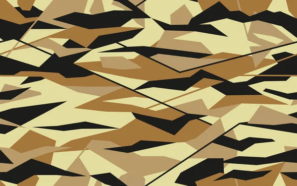 Pola Kamuflase Geometris Dalam Warna Coklat Muda Tekstur Camo Militer - Stok Vektor