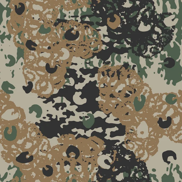 Grunge Camouflage Modern Fashion Design Camo Military Pattern Army Uniform — Stock Vector