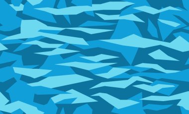 Geometrik kamuflaj desen arka planı, kusursuz vektör çizimi. Klasik askeri giyim tarzı. Maskeleme ordu kamuflaj, duvar kağıtları veya kumaş baskılar için baskı tekrarlayın. Mavi, deniz renkleri.