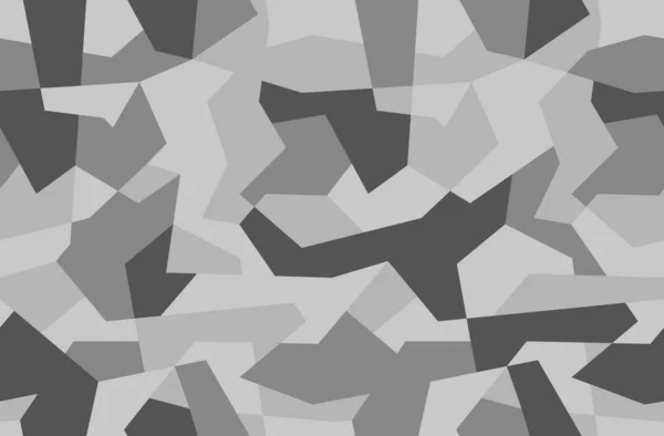 Geometrische Camouflage Achtergrond Moderne Mode Behang Leger Monochroom Textuur Vector — Stockvector