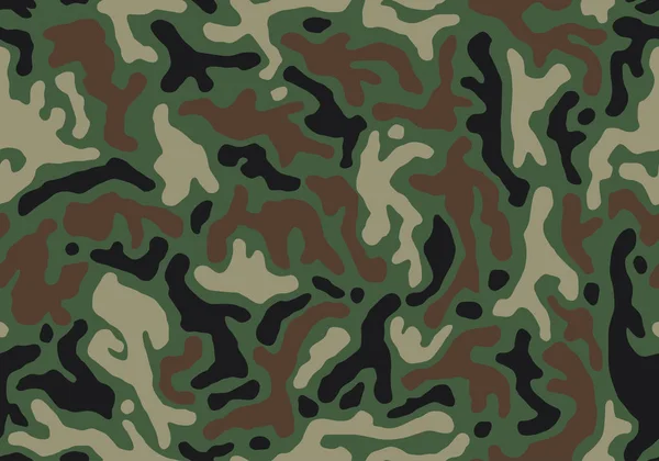 Kamouflagemönster Bakgrund Sömlös Vektor Illustration Klassisk Klädstil Maskerande Camo Upprepa — Stock vektor