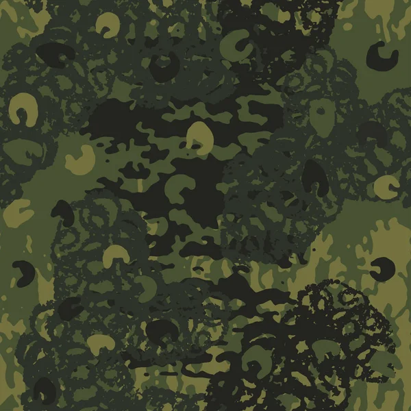 Abstrato Grunge Camuflagem Textura Sem Costura Padrão Camuflagem Militar Exército —  Vetores de Stock