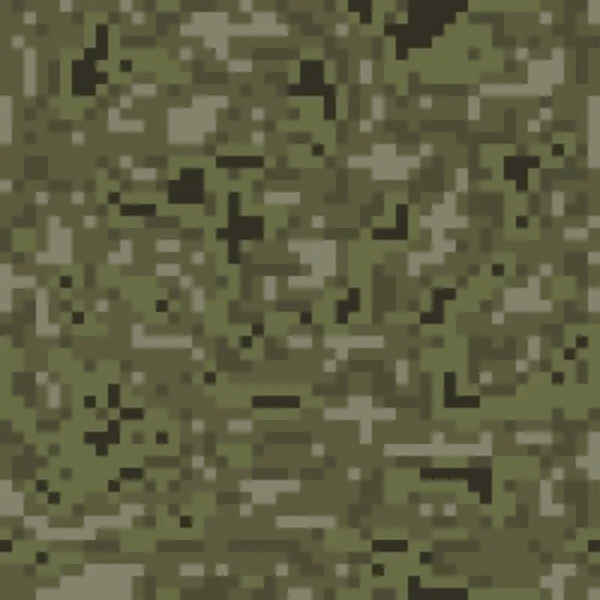 像素卡莫背景 无缝伪装模式 军事纹理 棕色森林颜色 矢量织物纺织印花设计 — 图库矢量图片