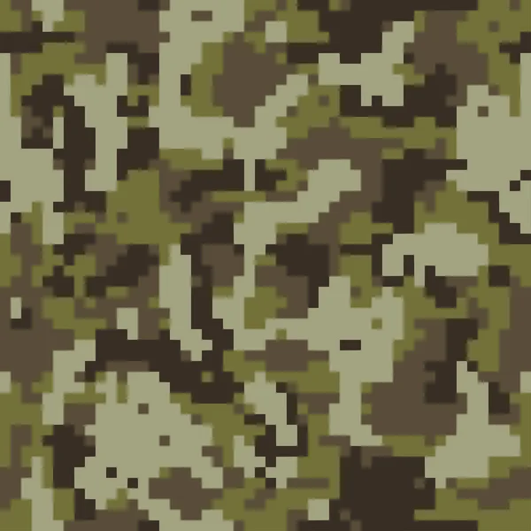 Digital Camo Pola Kamuflase Mulus Tekstur Modern Militer Warna Hijau - Stok Vektor
