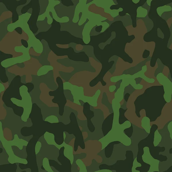 Green Camouflage Seamless Pattern Vector Camo Military Backgound Fabric Textile — Stock Vector