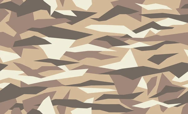 Brown Beige Geometric Camouflage Seamless Pattern Modern Military Camo Texture — Stock Vector