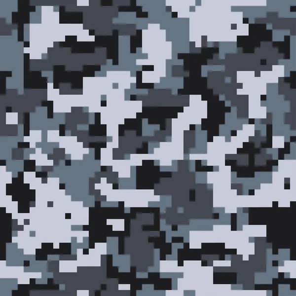 Digitales Schwarzes Pixel Camouflage Nahtloses Muster Für Ihr Design Vektor — Stockvektor