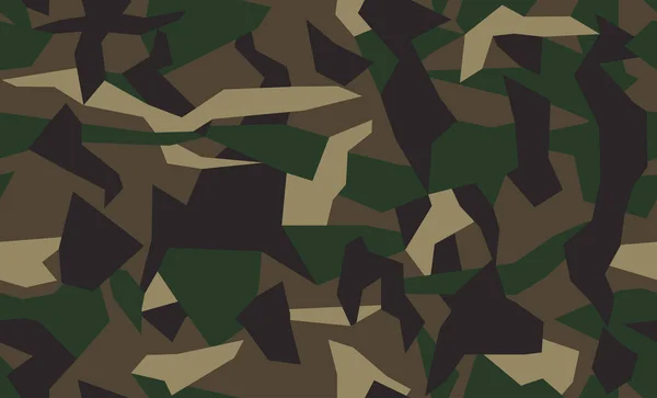 Geometrische Camo Naadloos Patroon Abstracte Militaire Jacht Camouflage Achtergrond Bruin — Stockvector