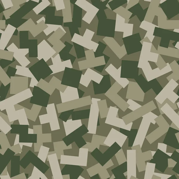 Vector Geometrische Camouflage Naadloos Patroon Khaki Design Stijl Voor Shirt — Stockvector