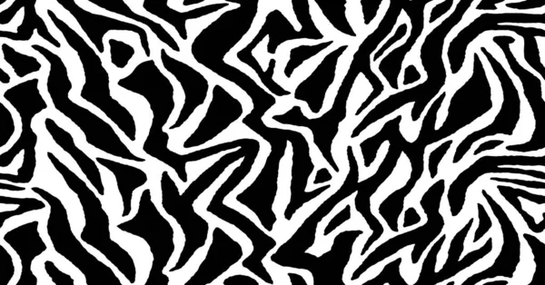 Abstract Print Animal Seamless Pattern Zebra Tiger Stripes Vector — ストックベクタ