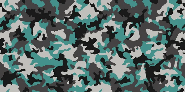 Camuflagem Azul Militar Guerra Repete Textura Fundo Vetor Sem Costura — Vetor de Stock