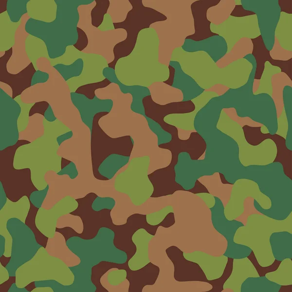 Kamouflage Mönster Bakgrund Sömlös Vektor Illustration Klassisk Klädstil Maskerande Camo — Stock vektor