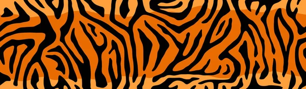 Animal Skin Print Nahtlose Textur Tigerfell Muster Orange Streifen Safari — Stockvektor