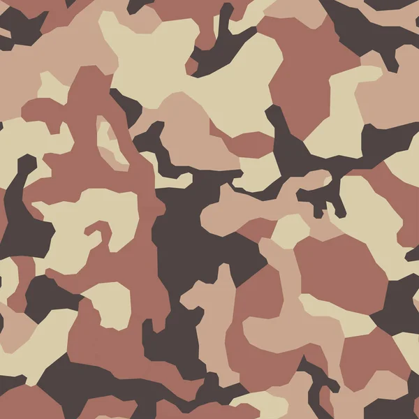 Brown Martian Camouflage Seamless Pattern Modern Military Camo Texture Desert — Stock Vector