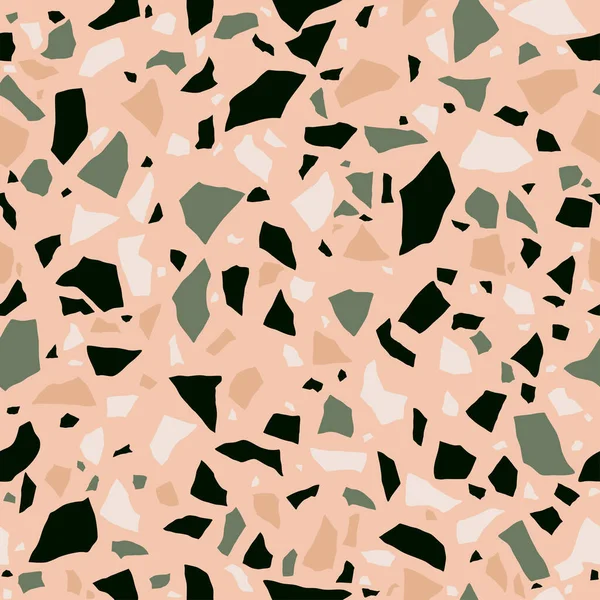 Terrazzo地板 无缝纹理 抛光的石纹 清晰的背景 — 图库矢量图片