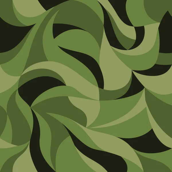 Lockige Wellen Farbige Geschwungene Linien Stilisierte Abstrakte Camouflage Blütenblätter Vector — Stockvektor