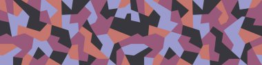 Şehir geometrik kamuflajsız dokusu. Mor renkte kamuflaj deseni. Modaya uygun askeri baskı. Moda renklerinde şık kumaş arkaplanı. Vektör