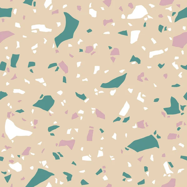 Texture Terrazzo Floor Carrelage Avec Cailloux Pierre Mosaïque Abstraite Couleurs — Image vectorielle