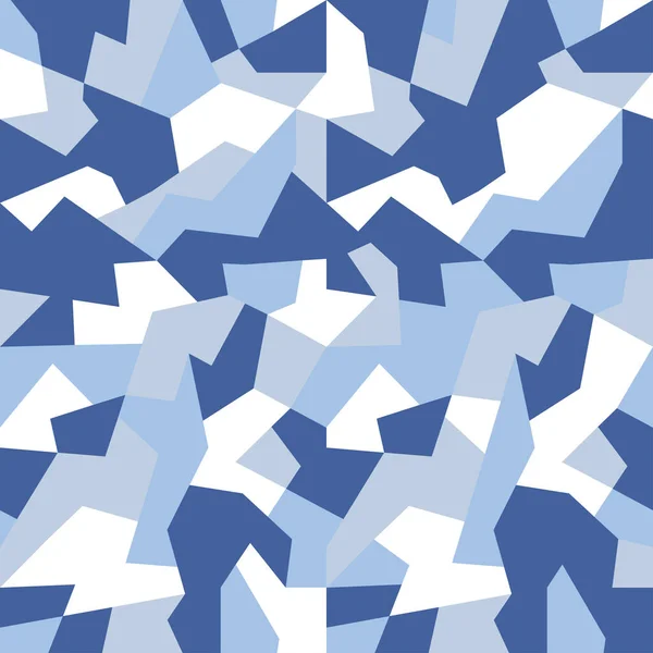 Nahtloses Geometrisches Tarnmuster Abstrakte Moderne Militärische Stadtstruktur Blauer Hintergrund Vektorillustration — Stockvektor