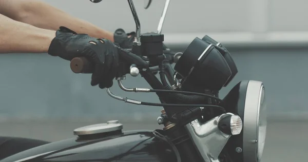 오토바이 손잡이, 트램 틀 — 스톡 사진