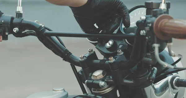 Motorbike handle grips, trottle — Stock Photo, Image