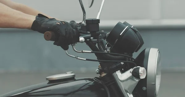 Poignées de poignée de moto, trottle — Photo