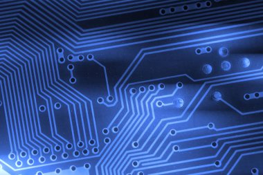 Mikroçip arkaplanı - işlemcili elektronik devre kartının kapatılması