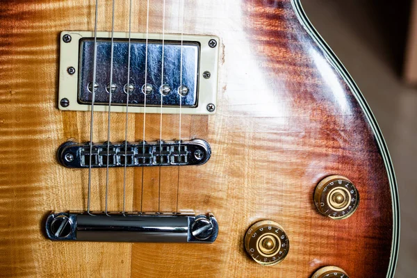 Vintage Pesante Reliquia Chitarra Elettrica Vicino — Foto Stock