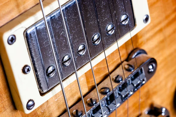 Vintage Heavy Relic Electric Guitar Közelkép — Stock Fotó