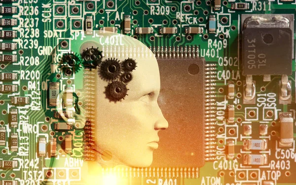 Concept Apprentissage Automatique Pour Améliorer Intelligence Artificielle Capacité Penser — Photo