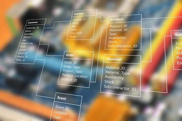 Database Table with modern background