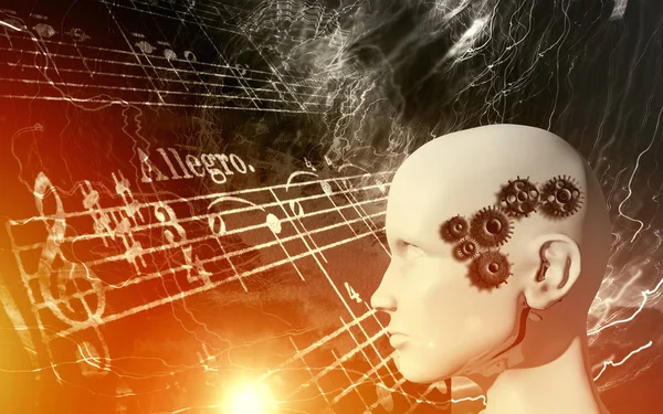 Raise of the machines in music - artificial intelligence, robot, cyborg concept