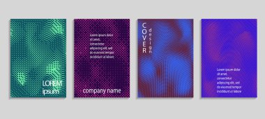 Minimalist soyut vektör yarım tonlu tasarım kapakları. Gelecekteki geometrik şablonu. Posterlerini açmaları, afiş, el ilanları, sunumlar ve raporlar için vektör şablonları