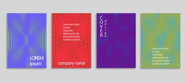 Asgari soyut vektör yarım ton kaplama şablonu. Geleceğin geometrik gradyan arkaplanı. Pankartlar, afişler, el ilanları, sunumlar ve raporlar için vektör şablonları