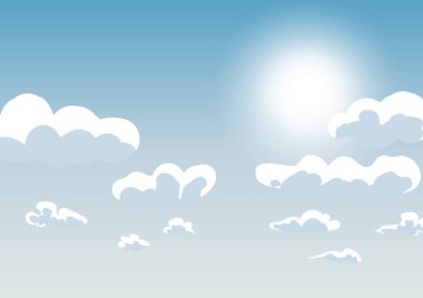 Vektör gökyüzü whith bulutlar. Karikatür tarzı. Arka plan tasarım