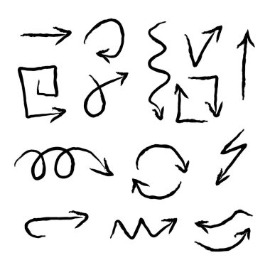 Metni vurgulamak için elle çizilmiş ok ayarlayın. Marker öğeleri, vurgulayıcı öğeleri, oklar, fırça satırları.