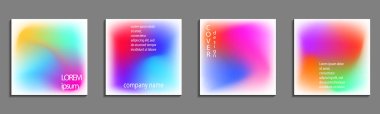 Çok az sıvı renkleri kapakları küme. Gelecekteki geometrik degrade arka plan. Posterlerini açmaları, afiş, el ilanları, sunumlar ve raporlar için vektör şablonları