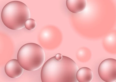 3D küreler soyut arkaplan. Parlak dinamik şekiller vektör illüstrasyonunu