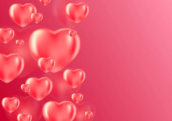 Fondo Romántico Con Corazones Concepto Del Día San Valentín Vector — Vector de stock