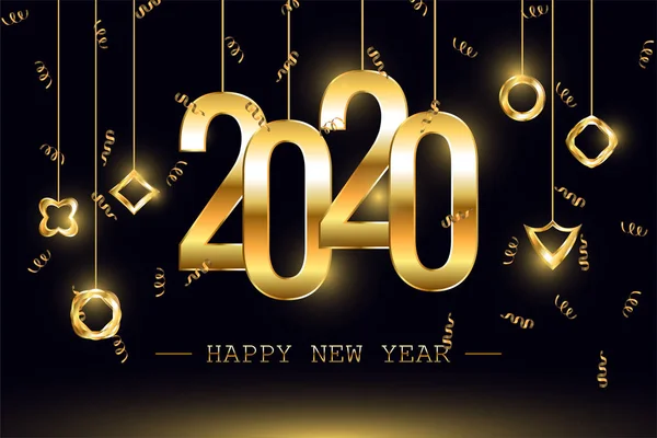 Feliz Año Nuevo 2020 Holiday Vector Illustration. Composición brillante con destellos. EPS10 — Archivo Imágenes Vectoriales