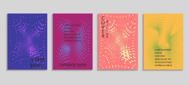 Minimalist soyut vektör yarım tonlu tasarım kapakları. Gelecekteki geometrik şablonu. Posterlerini açmaları, afiş, el ilanları, sunumlar ve raporlar için vektör şablonları