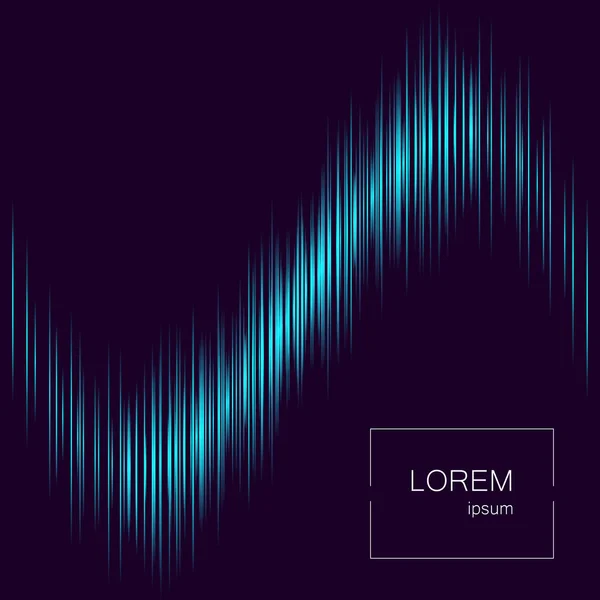 Dynamic flow Bright lijnen abstracte achtergrond. Digitaal glitch-effect. Vector geluidsgolf oscillerend. Abstracte digitale equalizer. — Stockvector