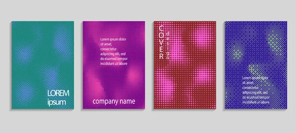 Minimalistic abstract vector halftone omvat ontwerp. Toekomstige geometrische sjabloon. Vector sjablonen voor posters, banners, flyers, presentaties en verslagen — Stockvector