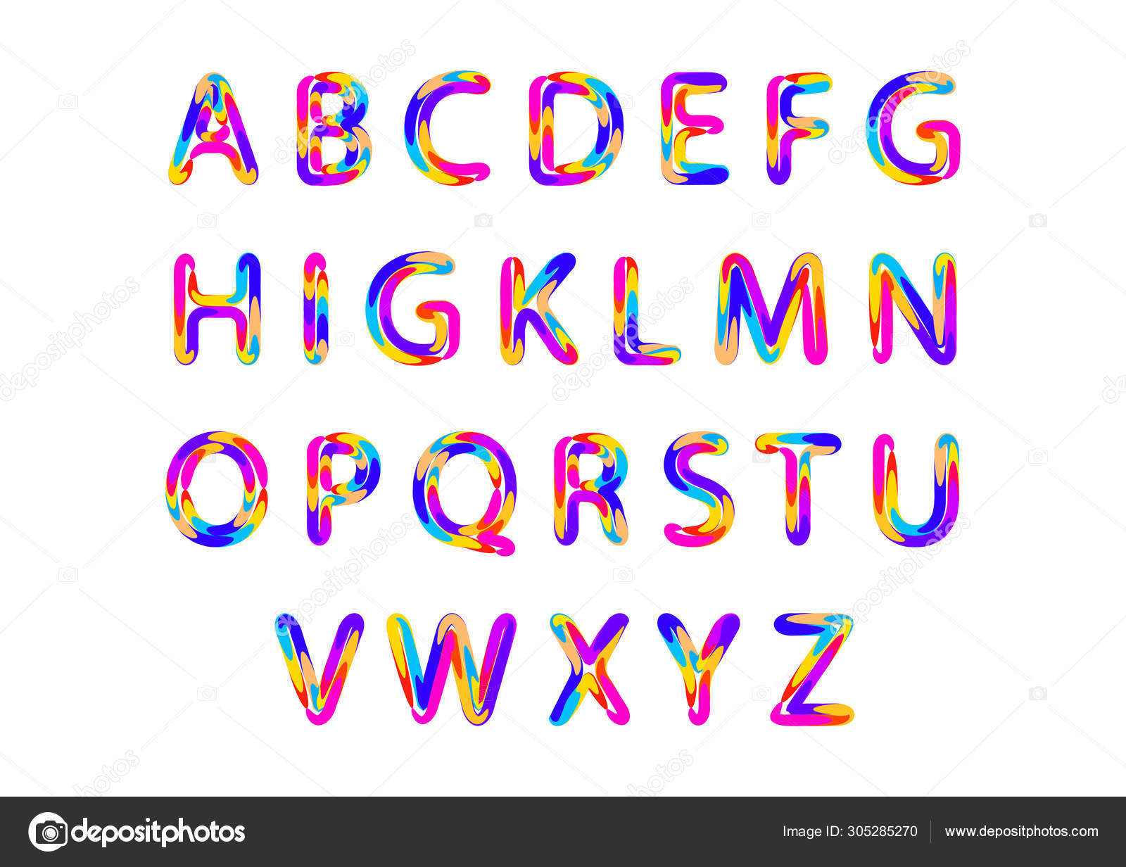 Stilisierte Vektorschrift. Alphabet mit Buchstaben von a bis z. abc art alphabet illustration