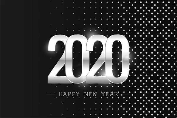 Feliz Año Nuevo 2020 Holiday Vector Illustration. Composición brillante con destellos. EPS10 — Archivo Imágenes Vectoriales