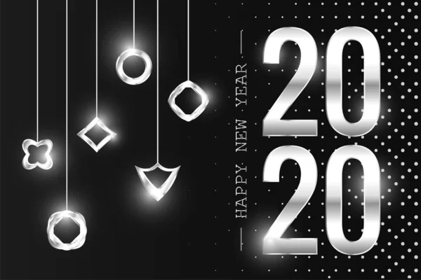 Feliz Ano Novo 2020 Holiday Vector Illustration. Composição brilhante com brilhos. EPS10 — Vetor de Stock