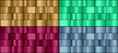 Renkli metal gradyan vektör kümesi.